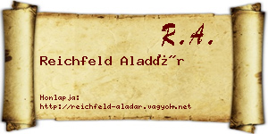 Reichfeld Aladár névjegykártya
